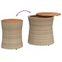 Mesas auxiliares jardín 2 pzas superficie de madera ratán beige de , Mesas de jardín - Ref: Foro24-366290, Precio: 139,43 €, ...