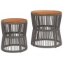 Mesas auxiliares jardín 2 pzas superficie de madera ratán gris de , Mesas de jardín - Ref: Foro24-366292, Precio: 161,40 €, D...