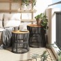 Mesas auxiliares jardín 2 pzas superficie de madera ratán gris de , Mesas de jardín - Ref: Foro24-366292, Precio: 161,40 €, D...