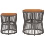 Mesas auxiliares jardín 2 pzas superficie de madera ratán gris de , Mesas de jardín - Ref: Foro24-366292, Precio: 161,40 €, D...