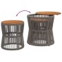 Mesas auxiliares jardín 2 pzas superficie de madera ratán gris de , Mesas de jardín - Ref: Foro24-366292, Precio: 161,40 €, D...