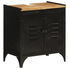 Armario de lavabo de baño hierro y madera mango 55x35x60 cm de , Muebles de baño - Ref: Foro24-358564, Precio: 181,04 €, Desc...