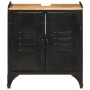 Armario de lavabo de baño hierro y madera mango 55x35x60 cm de , Muebles de baño - Ref: Foro24-358564, Precio: 181,04 €, Desc...