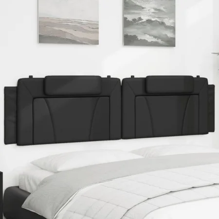 Black synthetic leather padded bed headboard 200 cm by , Headboards and footboards - Ref: Foro24-374814, Price: 66,80 €, Disc...