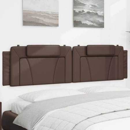 Cabecero de cama acolchado cuero sintético marrón 200 cm de , Cabeceros y pies de cama - Ref: Foro24-374816, Precio: 61,21 €,...