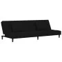Sofá cama de 2 plazas con dos almohadas terciopelo negro de , Sofás - Ref: Foro24-375812, Precio: 242,41 €, Descuento: %