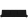Sofá cama de 2 plazas con dos almohadas terciopelo negro de , Sofás - Ref: Foro24-375812, Precio: 237,34 €, Descuento: %
