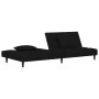 Sofá cama de 2 plazas con dos almohadas terciopelo negro de , Sofás - Ref: Foro24-375812, Precio: 242,41 €, Descuento: %