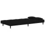 Sofá cama de 2 plazas con dos almohadas terciopelo negro de , Sofás - Ref: Foro24-375812, Precio: 242,41 €, Descuento: %