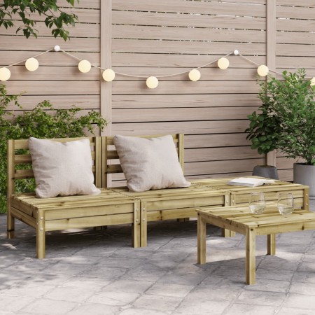 Sofá de jardín de 3 plazas madera de pino impregnada de , Sofás modulares de exterior - Ref: Foro24-838039, Precio: 107,81 €,...