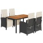 Set de muebles jardín 5 pzas con cojines ratán sintético negro de , Conjuntos de jardín - Ref: Foro24-3212470, Precio: 710,57...