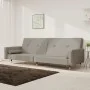 Sofá cama de 2 plazas con dos almohadas terciopelo gris claro de , Sofás - Ref: Foro24-375749, Precio: 291,03 €, Descuento: %