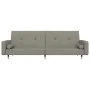 Sofá cama de 2 plazas con dos almohadas terciopelo gris claro de , Sofás - Ref: Foro24-375749, Precio: 291,03 €, Descuento: %