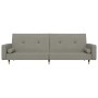 Sofá cama de 2 plazas con dos almohadas terciopelo gris claro de , Sofás - Ref: Foro24-375749, Precio: 296,20 €, Descuento: %