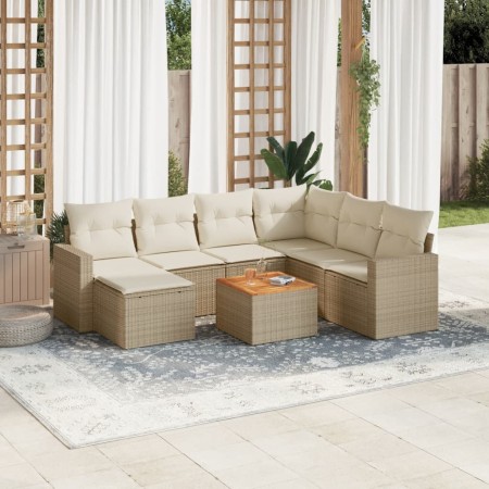 Juego de sofás de jardín con cojines beige 8 pzas ratán PE de , Sofás modulares de exterior - Ref: Foro24-3224238, Precio: 48...