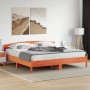 Estructura cama con cabecero madera pino marrón cera 180x200 cm de , Camas y somieres - Ref: Foro24-3216193, Precio: 223,69 €...