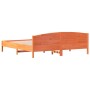 Estructura cama con cabecero madera pino marrón cera 180x200 cm de , Camas y somieres - Ref: Foro24-3216193, Precio: 223,69 €...