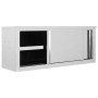 Armario pared de cocina puertas correderas acero 120x40x50 cm de vidaXL, Recipiente para comida - Ref: Foro24-51053, Precio: ...