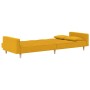 Sofá cama de 2 plazas con dos almohadas tela color amarillo de , Sofás - Ref: Foro24-375804, Precio: 274,94 €, Descuento: %