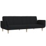 Sofá cama de 2 plazas con dos almohadas tela negro de , Sofás - Ref: Foro24-375871, Precio: 286,75 €, Descuento: %