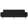 Sofá cama de 2 plazas con dos almohadas tela negro de , Sofás - Ref: Foro24-375871, Precio: 286,75 €, Descuento: %