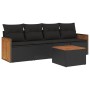 Set de muebles de jardín 5 pzas y cojines ratán sintético negro de , Conjuntos de jardín - Ref: Foro24-3259857, Precio: 307,7...