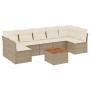 Juego de sofás de jardín con cojines beige 8 pzas ratán PE de , Conjuntos de jardín - Ref: Foro24-3223573, Precio: 472,65 €, ...
