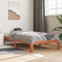 Estructura de cama madera maciza de pino marrón cera 90x200 cm de , Camas y somieres - Ref: Foro24-844168, Precio: 76,85 €, D...
