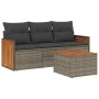Set de sofás de jardín 4 pzas y cojines ratán sintético gris de , Conjuntos de jardín - Ref: Foro24-3259848, Precio: 252,93 €...