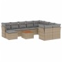 Set de sofás de jardín 11pzas con cojines ratán sintético beige de , Conjuntos de jardín - Ref: Foro24-3223973, Precio: 610,2...