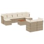 Juego de sofás jardín con cojines beige 10 pzas ratán sintético de , Conjuntos de jardín - Ref: Foro24-3223874, Precio: 618,1...