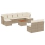 Juego de sofás jardín con cojines beige 10 pzas ratán sintético de , Conjuntos de jardín - Ref: Foro24-3223860, Precio: 558,6...