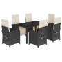 Set de comedor de jardín 7 pzas y cojines ratán sintético negro de , Conjuntos de jardín - Ref: Foro24-3212453, Precio: 997,8...