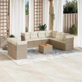 Juego de sofás jardín con cojines beige 10 pzas ratán sintético de , Conjuntos de jardín - Ref: Foro24-3223713, Precio: 690,4...