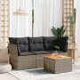 Set de sofás de jardín 4 pzas y cojines ratán sintético gris de , Conjuntos de jardín - Ref: Foro24-3255801, Precio: 236,72 €...