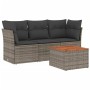Set de sofás de jardín 4 pzas y cojines ratán sintético gris de , Conjuntos de jardín - Ref: Foro24-3255801, Precio: 236,72 €...