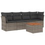 Juego de sofás jardín con cojines 5 pzas ratán sintético gris de , Conjuntos de jardín - Ref: Foro24-3255808, Precio: 293,17 ...