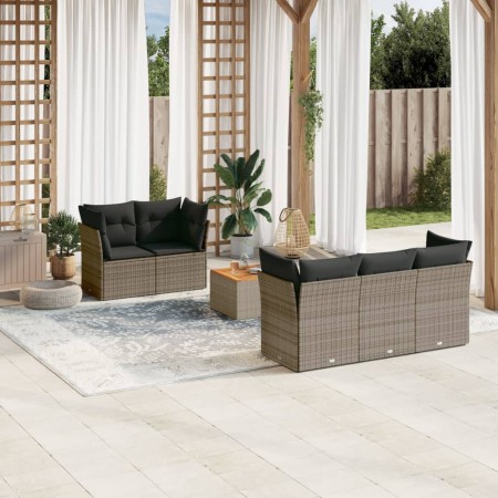Set de muebles de jardín 6 pzas y cojines ratán sintético gris de , Conjuntos de jardín - Ref: Foro24-3255815, Precio: 374,93...