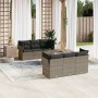 Set de sofás de jardín 7 piezas con cojines ratán PE gris de , Conjuntos de jardín - Ref: Foro24-3255822, Precio: 431,39 €, D...