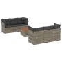 Set de sofás de jardín 7 piezas con cojines ratán PE gris de , Conjuntos de jardín - Ref: Foro24-3255822, Precio: 431,39 €, D...