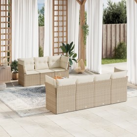 Set de sofás de jardín y cojines 8 piezas ratán sintético beige de , Conjuntos de jardín - Ref: Foro24-3255834, Precio: 517,9...