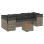 Set de sofás de jardín y cojines 8 piezas ratán sintético gris de , Conjuntos de jardín - Ref: Foro24-3255843, Precio: 469,95...
