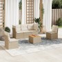 Juego de sofás jardín con cojines 6 pzas ratán sintético beige de , Conjuntos de jardín - Ref: Foro24-3255876, Precio: 362,35...