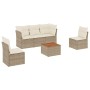 Juego de sofás jardín con cojines 6 pzas ratán sintético beige de , Conjuntos de jardín - Ref: Foro24-3255876, Precio: 362,35...