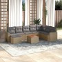 Juego de sofás jardín con cojines beige 10 pzas ratán sintético de , Conjuntos de jardín - Ref: Foro24-3256591, Precio: 577,2...