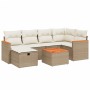 Set sofás de jardín 7 piezas y cojines ratán sintético beige de , Conjuntos de jardín - Ref: Foro24-3265307, Precio: 431,51 €...