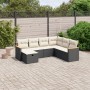 Set de comedor de jardín 7 pzas y cojines ratán sintético negro de , Conjuntos de jardín - Ref: Foro24-3265326, Precio: 385,8...