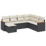 Set de comedor de jardín 7 pzas y cojines ratán sintético negro de , Conjuntos de jardín - Ref: Foro24-3265326, Precio: 385,8...