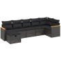 Set de comedor de jardín 7 pzas y cojines ratán sintético negro de , Conjuntos de jardín - Ref: Foro24-3265311, Precio: 446,9...