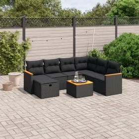 Set de sofás de jardín 8 piezas y cojines ratán sintético negro de , Conjuntos de jardín - Ref: Foro24-3265332, Precio: 493,3...